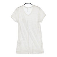 NO CONTROL AIR Uネック 製品洗い コットンキュプラ 半袖Ｔシャツ カットソー ホワイト レディース ノーコントロールエアー【中古】5-0515S∞