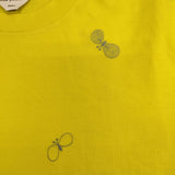 mina perhonen choucho EV0520 サイズS 刺繍 半袖Ｔシャツ カットソー イエロー レディース ミナペルホネン【中古】5-0515S∞