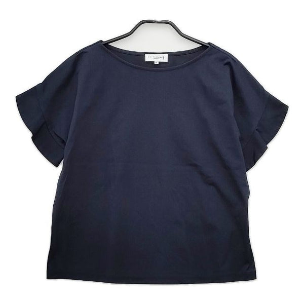 Mackintosh コットン混 プルオーバー 半袖 ブラウス シャツ ネイビー レディース マッキントッシュ【中古】5-0515S∞