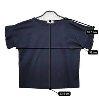 Mackintosh コットン混 プルオーバー 半袖 ブラウス シャツ ネイビー レディース マッキントッシュ【中古】5-0515S∞