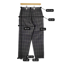 Morris&Sons ウール混 チェック イージーパンツ サイズ1 パンツ チャコールグレー ピンク レディース モリスアンドサンズ【中古】4-1216T△