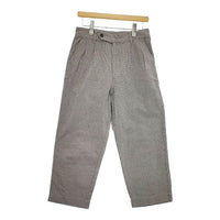 MHL. 595-8143551 WORKWEAR COTTON LINEN 千鳥格子 ワーク パンツ ネイビー グレー レディース エムエイチエル【中古】5-0120G∞