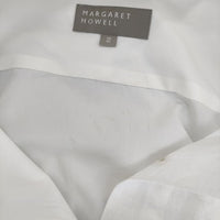 MARGARET HOWELL 578-6153002 DENSE SHIRTING COTTON SHIRTS コットン 長袖シャツ ホワイト レディース マーガレットハウエル【中古】5-0226M∞