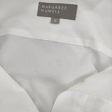 MARGARET HOWELL 578-6153002 DENSE SHIRTING COTTON SHIRTS コットン 長袖シャツ ホワイト レディース マーガレットハウエル【中古】5-0226M∞