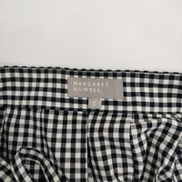 MARGARET HOWELL 578-7132003 GINGHAM COTTON POPLIN ロングスカート ブラック ホワイト レディース マーガレットハウエル【中古】5-0226M∞