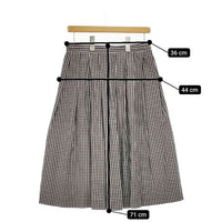 MARGARET HOWELL 578-7132003 GINGHAM COTTON POPLIN ロングスカート ブラック ホワイト レディース マーガレットハウエル【中古】5-0226M∞