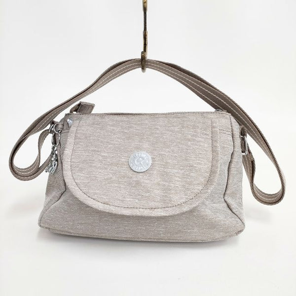 Kipling 新品 キーホルダー付き ショルダーバッグ ベージュ Denim coffee レディース キプリング【中古】5-0802G∞