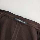 VIVIENNE TAM 10275954 サイズ40 ウール混 パイピング ジャケット ブラウン ブラック レディース ヴィヴィアンタム【中古】5-0103T△