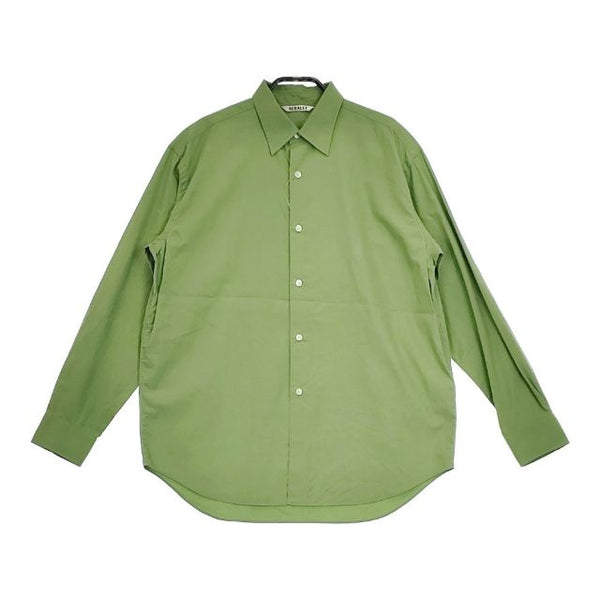 AURALEE WASHED FINX TWILL SHIRT A23SS04TN 定価33000円 コットン 長袖シャツ 23SS グリーン レディース オーラリー【中古】5-0104M∞