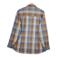 AURALEE SUPER LIGHT WOOL CHECK SHIRT A23SS01LC サイズ3 長袖シャツ 23SS ブルー ブラウン メンズ オーラリー【中古】4-1129M♪