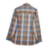 AURALEE SUPER LIGHT WOOL CHECK SHIRT A23SS01LC サイズ3 長袖シャツ 23SS ブルー ブラウン メンズ オーラリー【中古】4-1129M♪