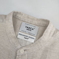 YAECA WRITE BUTTON SHIRT STAND COLLAR P/O LONG スタンドカラー 93106 長袖シャツ キナリ ベージュ レディース ヤエカ【中古】5-0226M∞