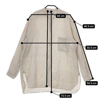 YAECA WRITE BUTTON SHIRT STAND COLLAR P/O LONG スタンドカラー 93106 長袖シャツ キナリ ベージュ レディース ヤエカ【中古】5-0226M∞