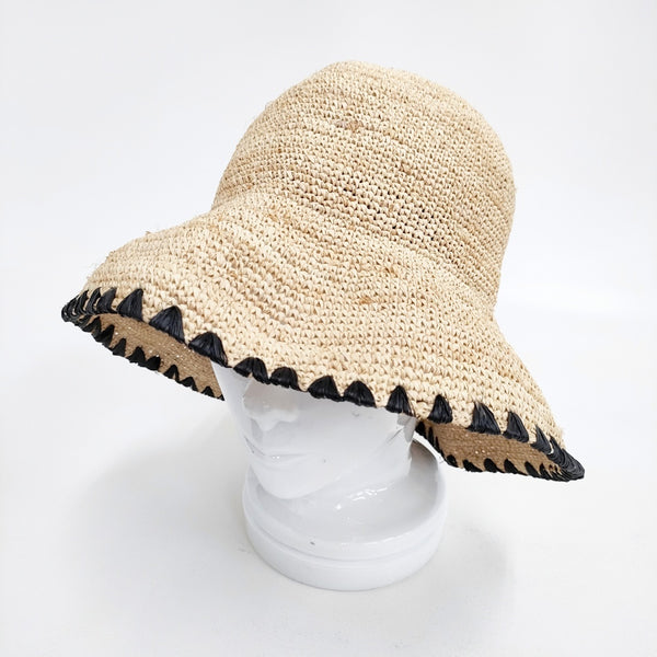 La Maison de Lyllis ストローハット 帽子 ラフィア ハット ベージュ レディース メゾンドリリス【中古】5-0526M◎