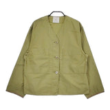 IENA LA BOUCLE モールスキンVネックブルゾン 定価23100円 コットン ジャケット 22SS カーキ レディース イエナラブークル【中古】5-0419M∞