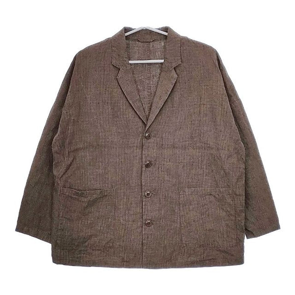 nest Robe 01191-2019 リネン チェック テーラードジャケット ブラウン レディース ネストローブ【中古】5-0413M∞