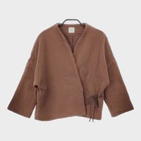 Gauze# six layer cotton HAORI jacket 定価17800円 羽織 サイズF ジャケット ブラウン レディース ガーゼ【中古】5-0103T△