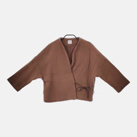 Gauze# six layer cotton HAORI jacket 定価17800円 羽織 サイズF ジャケット ブラウン レディース ガーゼ【中古】5-0103T△