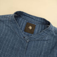 maison de SOIL COTTON INDIGO LINEN ST MAXI SHIRT インディゴ 定価33000円 チュニック ネイビー レディース メゾンドソイル【中古】5-0226M∞