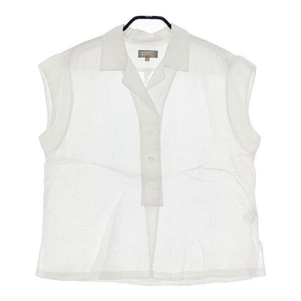 MARGARET HOWELL SOFT LINEN リネン 578-1151001 ノースリーブ ブラウス シャツ オフホワイト レディース マーガレットハウエル【中古】5-0515S∞