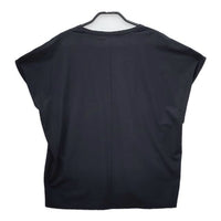 iCB フレンチスリーブ ストレッチ素材 ナイロン 半袖Ｔシャツ カットソー ブラック系 レディース アイシービー【中古】5-0515S∞