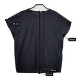 iCB フレンチスリーブ ストレッチ素材 ナイロン 半袖Ｔシャツ カットソー ブラック系 レディース アイシービー【中古】5-0515S∞