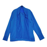 iCB リボンカラー 長袖 ポリエステル プルオーバー ブラウス シャツ ブルー レディース アイシービー【中古】5-0625M∞