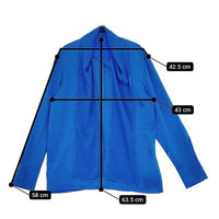 iCB リボンカラー 長袖 ポリエステル プルオーバー ブラウス シャツ ブルー レディース アイシービー【中古】5-0625M∞