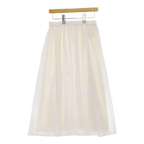 any FAM 大きいサイズ フレア ポリエステルコットン ロングスカート オフホワイト レディース エニィファム【中古】5-0625M∞