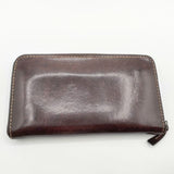 HENRY BEGUELIN レザー オミノ 小銭入れあり ラウンドファスナー 長財布 ダークブラウン レディース エンリーベグリン【中古】5-0306G∞