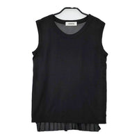 ZUCCa バックプリーツ ノースリーブ Ｔシャツ カットソー ブラック レディース ズッカ【中古】5-0515S∞