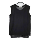 ZUCCa バックプリーツ ノースリーブ Ｔシャツ カットソー ブラック レディース ズッカ【中古】5-0515S∞