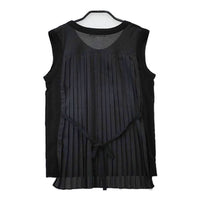 ZUCCa バックプリーツ ノースリーブ Ｔシャツ カットソー ブラック レディース ズッカ【中古】5-0515S∞