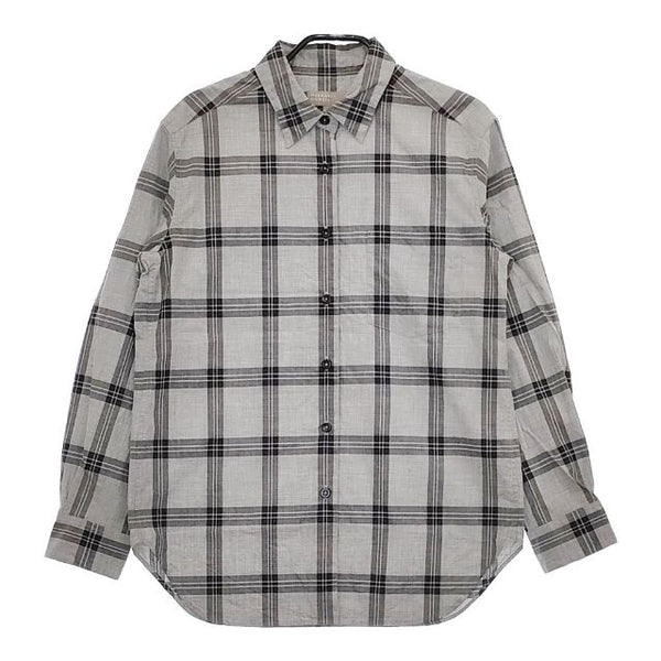 MARGARET HOWELL 578-6253010 TARTAN CHECK SHIRT コットン 長袖シャツ グレー レディース マーガレットハウエル【中古】5-0419M∞