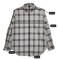 MARGARET HOWELL 578-6253010 TARTAN CHECK SHIRT コットン 長袖シャツ グレー レディース マーガレットハウエル【中古】5-0419M∞