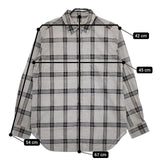 MARGARET HOWELL 578-6253010 TARTAN CHECK SHIRT コットン 長袖シャツ グレー レディース マーガレットハウエル【中古】5-0419M∞