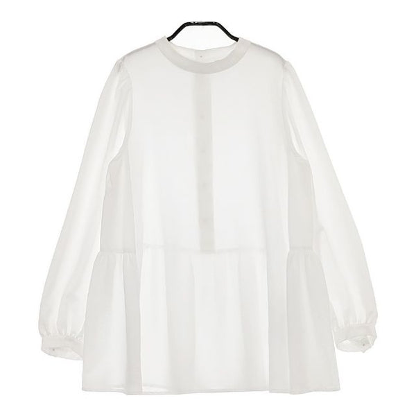 ROPE PICNIC バックティアードブラウス 38 ポリエステル ブラウス シャツ ホワイト レディース ロペピクニック【中古】5-0419M∞