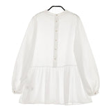 ROPE PICNIC バックティアードブラウス 38 ポリエステル ブラウス シャツ ホワイト レディース ロペピクニック【中古】5-0419M∞
