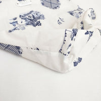 R&D.M.Co- マルシェバッグ LONDON BLUE WILLOW MARCHE BAG TALL 琺瑯プレート PVC コーティング トートバッグ ホワイト ネイビー レディース オールドマンズテーラー【中古】5-0802G∞