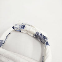 R&D.M.Co- マルシェバッグ LONDON BLUE WILLOW MARCHE BAG TALL 琺瑯プレート PVC コーティング トートバッグ ホワイト ネイビー レディース オールドマンズテーラー【中古】5-0802G∞