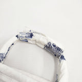R&D.M.Co- マルシェバッグ LONDON BLUE WILLOW MARCHE BAG TALL 琺瑯プレート PVC コーティング トートバッグ ホワイト ネイビー レディース オールドマンズテーラー【中古】5-0802G∞