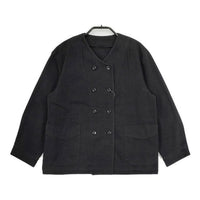 Lin francais d'antan Mathieu コットン ノーカラー ダブル ジャケット ブラック レディース ランフランセダンタン【中古】5-0625M∞