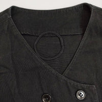 Lin francais d'antan Mathieu コットン ノーカラー ダブル ジャケット ブラック レディース ランフランセダンタン【中古】5-0625M∞