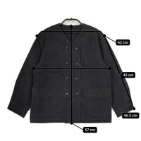 Lin francais d'antan Mathieu コットン ノーカラー ダブル ジャケット ブラック レディース ランフランセダンタン【中古】5-0625M∞