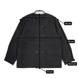 Lin francais d'antan Mathieu コットン ノーカラー ダブル ジャケット ブラック レディース ランフランセダンタン【中古】5-0625M∞
