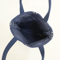 三島家具 オリジナル製作 ミナペルホネン tambourine dopシリーズ トートバッグ ネイビー レディース【中古】5-0802G∞