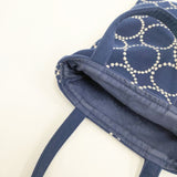 三島家具 オリジナル製作 ミナペルホネン tambourine dopシリーズ トートバッグ ネイビー レディース【中古】5-0802G∞