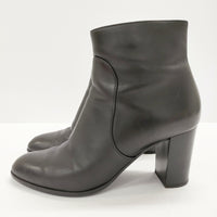 Sergio Rossi Donna Bootie サイズ37 1/2 サイドジップ ブーティ ブラック レディース セルジオロッシ【中古】4-1219G◎