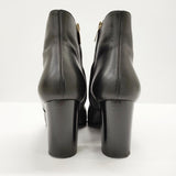 Sergio Rossi Donna Bootie サイズ37 1/2 サイドジップ ブーティ ブラック レディース セルジオロッシ【中古】4-1219G◎