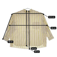 TICCA ノーカラースクエアビッグシャツ マルチストライプ 定価23100円 ブラウス シャツ アイボリー レディース ティッカ【中古】5-0625M∞